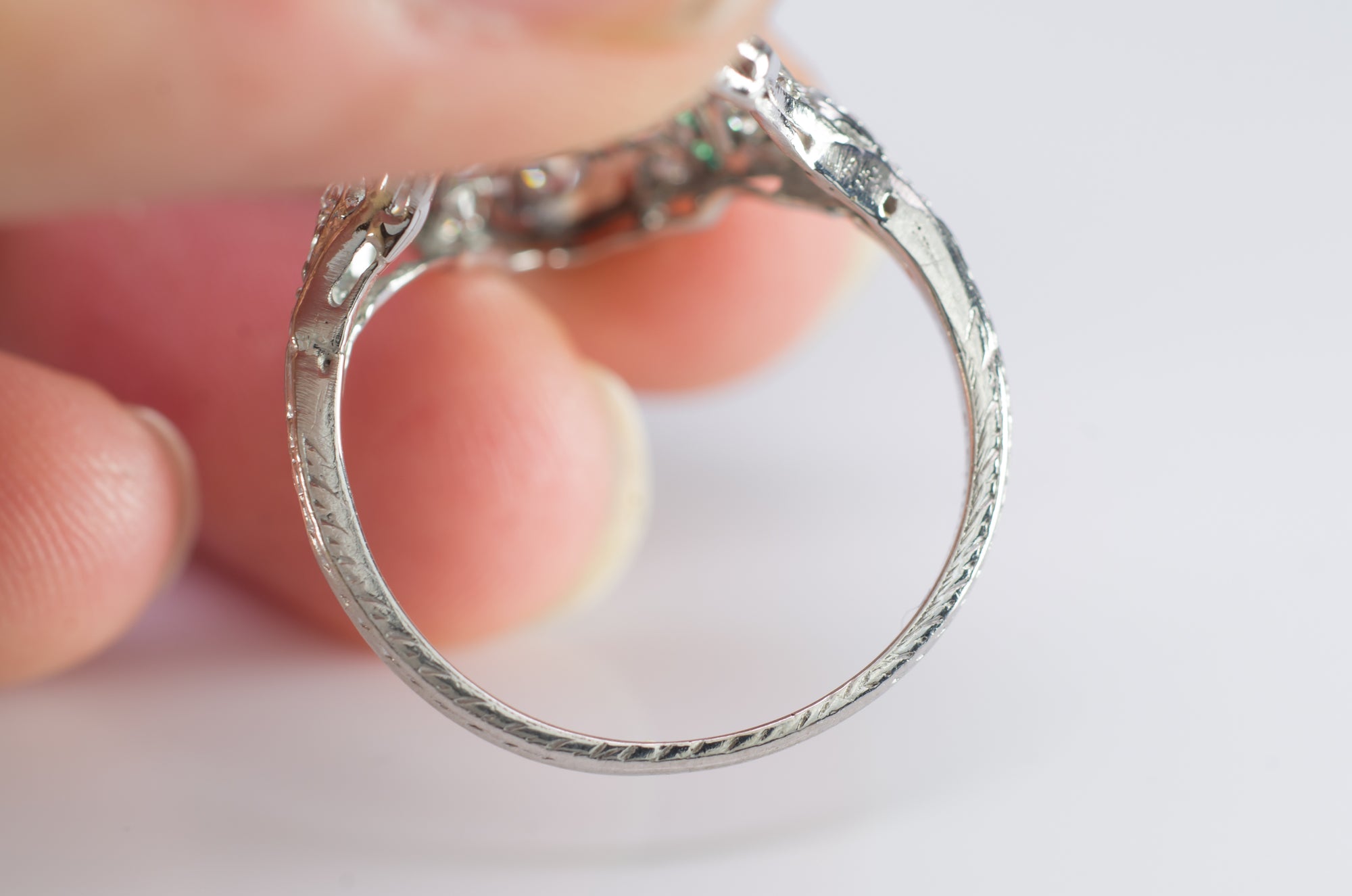 FRENCH CUT DIAMOND RING IN PLATINUM - SinCityFinds Jewelry