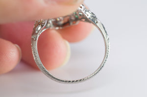 FRENCH CUT DIAMOND RING IN PLATINUM - SinCityFinds Jewelry