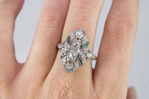 FRENCH CUT DIAMOND RING IN PLATINUM - SinCityFinds Jewelry