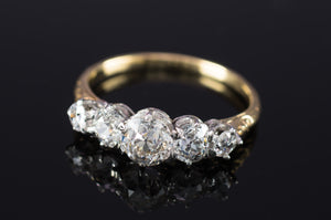 1.31CTW FIVE STONE HALF HOOP BAND - SinCityFinds Jewelry