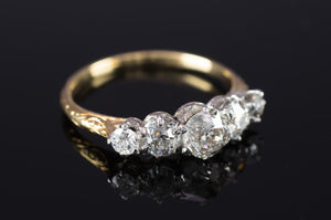 1.31CTW FIVE STONE HALF HOOP BAND - SinCityFinds Jewelry