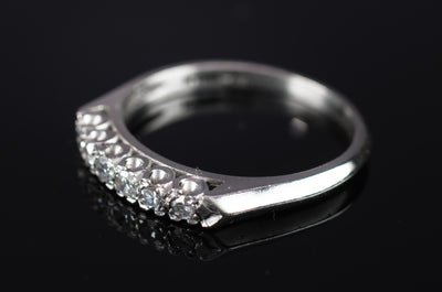VINTAGE PLATINUM AND SINGLE CUT DIAMOND HALF BAND - SinCityFinds Jewelry