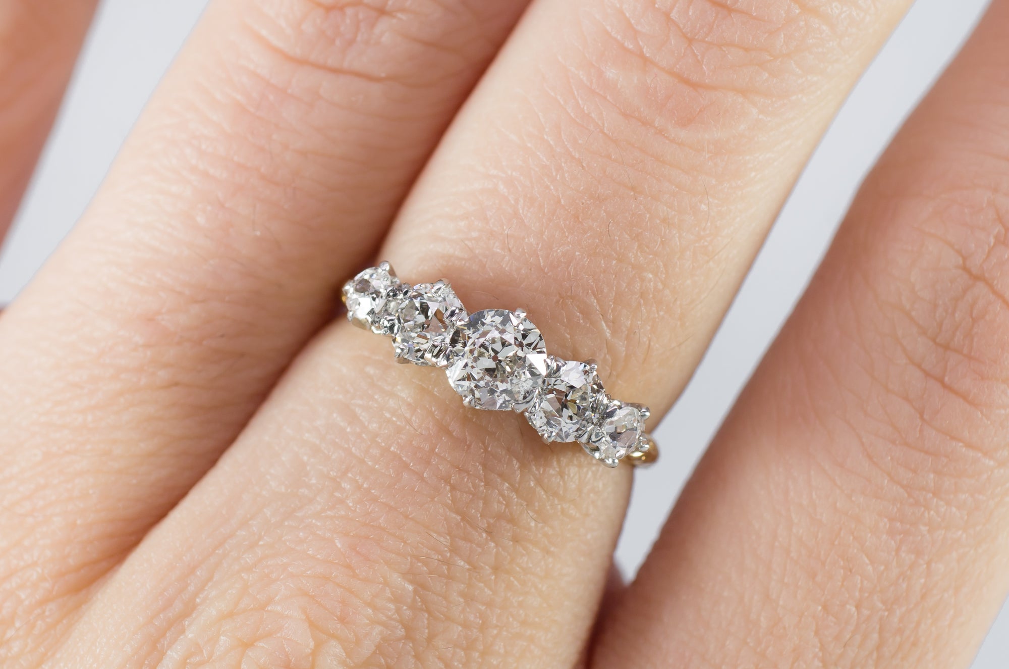 1.31CTW FIVE STONE HALF HOOP BAND - SinCityFinds Jewelry
