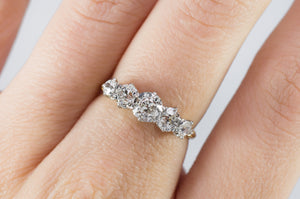 1.31CTW FIVE STONE HALF HOOP BAND - SinCityFinds Jewelry