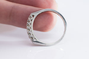 VINTAGE PLATINUM AND SINGLE CUT DIAMOND HALF BAND - SinCityFinds Jewelry