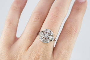 0.79CTW VINTAGE  OLD EUROPEAN CUT DIAMOND RING - SinCityFinds Jewelry