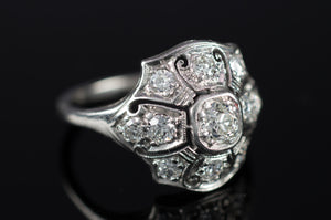 0.79CTW VINTAGE  OLD EUROPEAN CUT DIAMOND RING - SinCityFinds Jewelry