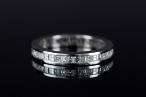 CARRE CUT ETERNITY BAND IN WHITE GOLD - SinCityFinds Jewelry