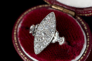 VINTAGE OLD CUT DIAMOND NAVETTE RING - SinCityFinds Jewelry