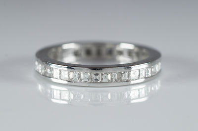 CARRE CUT ETERNITY BAND IN WHITE GOLD - SinCityFinds Jewelry
