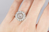 ROSE CUT DIAMOND HALO RING IN PLATINUM - SinCityFinds Jewelry