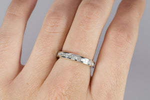 CARRE CUT ETERNITY BAND IN WHITE GOLD - SinCityFinds Jewelry