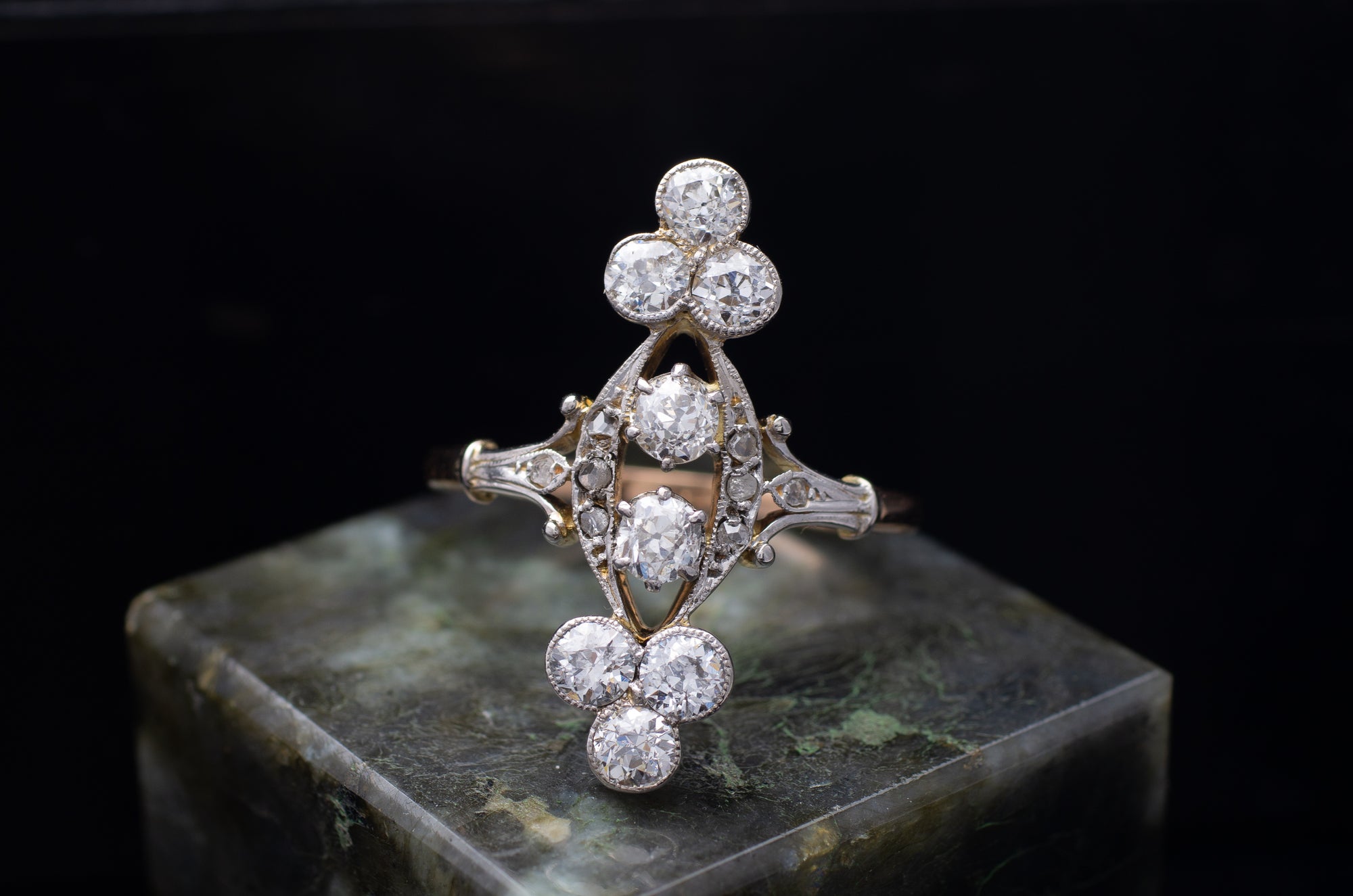 1.35CTW ANTIQUE OLD EUROPEAN CUT DIAMOND RING - SinCityFinds Jewelry