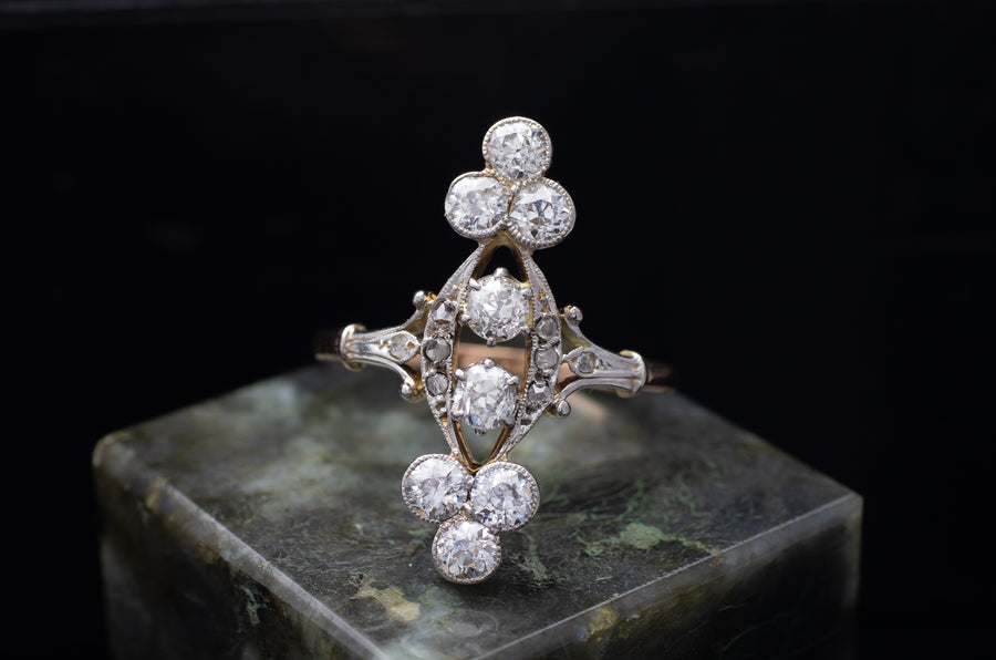 1.35CTW ANTIQUE OLD EUROPEAN CUT DIAMOND RING - SinCityFinds Jewelry