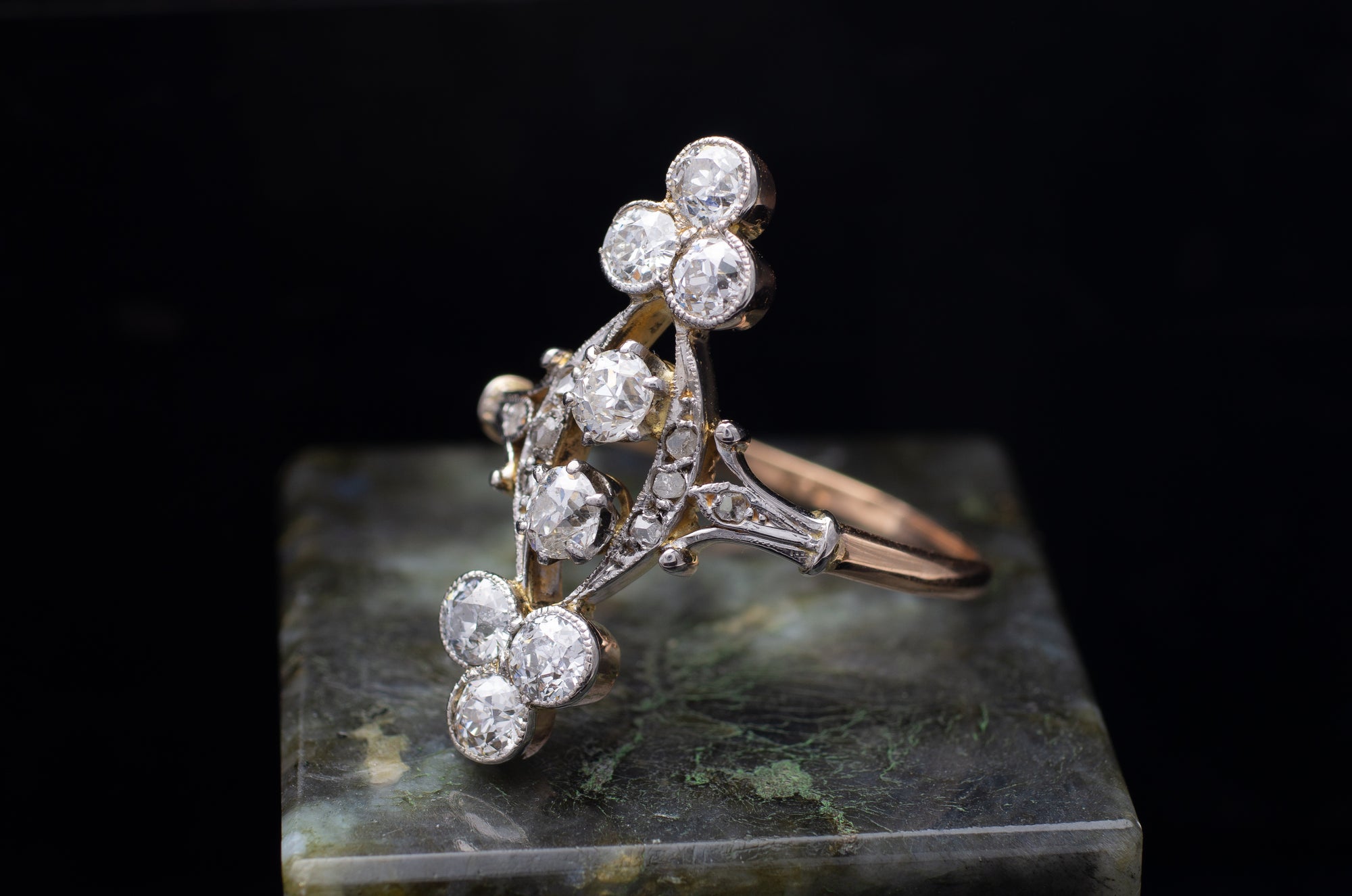 1.35CTW ANTIQUE OLD EUROPEAN CUT DIAMOND RING - SinCityFinds Jewelry