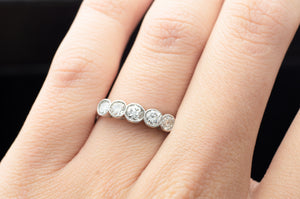 0.85CT FIVE STONE DIAMOND RING IN PLATINUM - SinCityFinds Jewelry