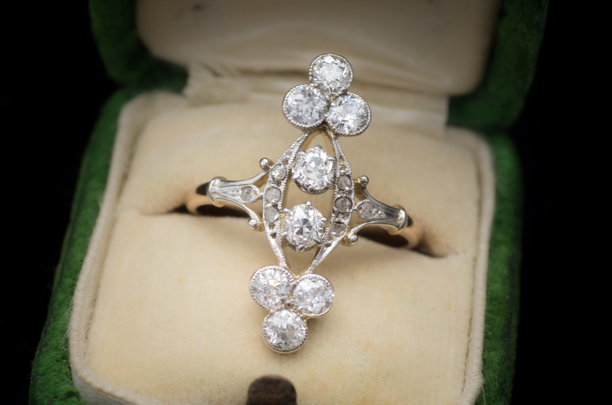 1.35CTW ANTIQUE OLD EUROPEAN CUT DIAMOND RING - SinCityFinds Jewelry