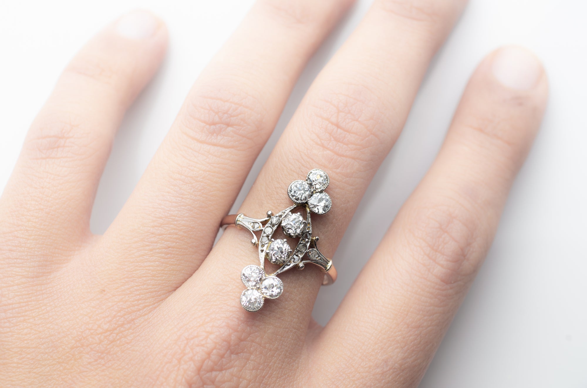 1.35CTW ANTIQUE OLD EUROPEAN CUT DIAMOND RING - SinCityFinds Jewelry