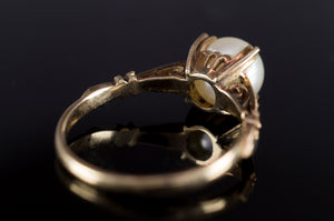 VINTAGE PEARL SOLITAIRE IN 14K GOLD - SinCityFinds Jewelry