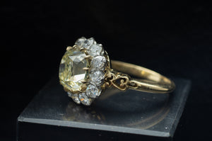 4.25CTW ANTIQUE CUSHION CUT CENTER DIAMOND HALO RING - SinCityFinds Jewelry