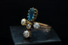 1.95CTW OLD EUROPEAN CUT DIAMOND AND AQUAMARINE TIARA RING - SinCityFinds Jewelry