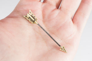 ANTIQUE ARROW JABOT PIN WITH ROSE CUT DIAMONDS - SinCityFinds Jewelry