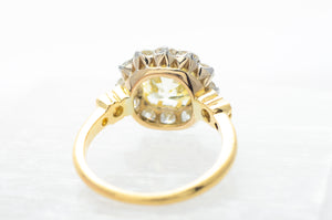 4.25CTW ANTIQUE CUSHION CUT CENTER DIAMOND HALO RING - SinCityFinds Jewelry