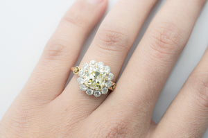 4.25CTW ANTIQUE CUSHION CUT CENTER DIAMOND HALO RING - SinCityFinds Jewelry