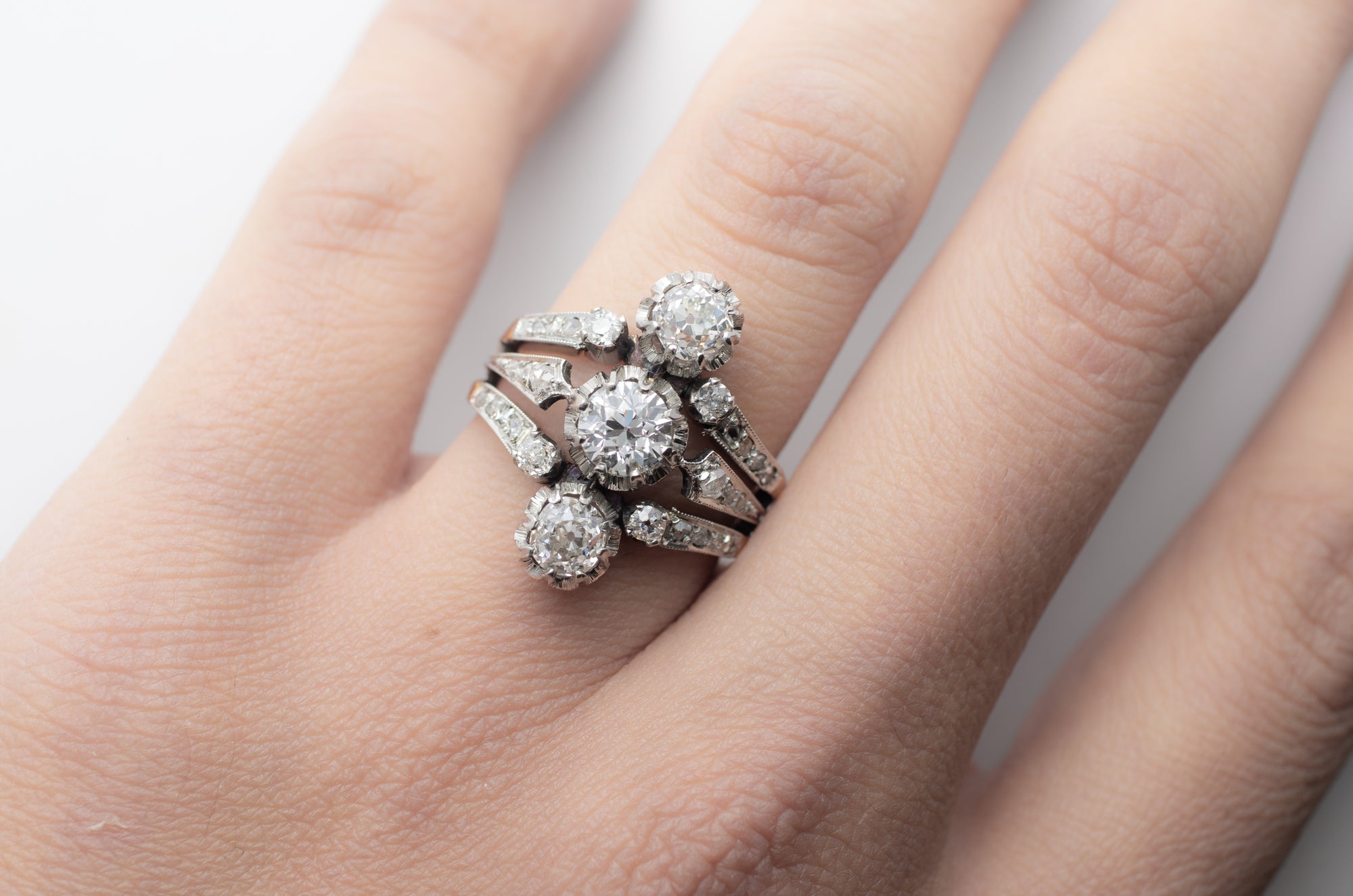 1.8CTW OLD CUT DIAMOND RING - SinCityFinds Jewelry