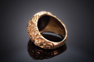 ONYX PANEL SIGNET RING IN 18K GOLD - SinCityFinds Jewelry