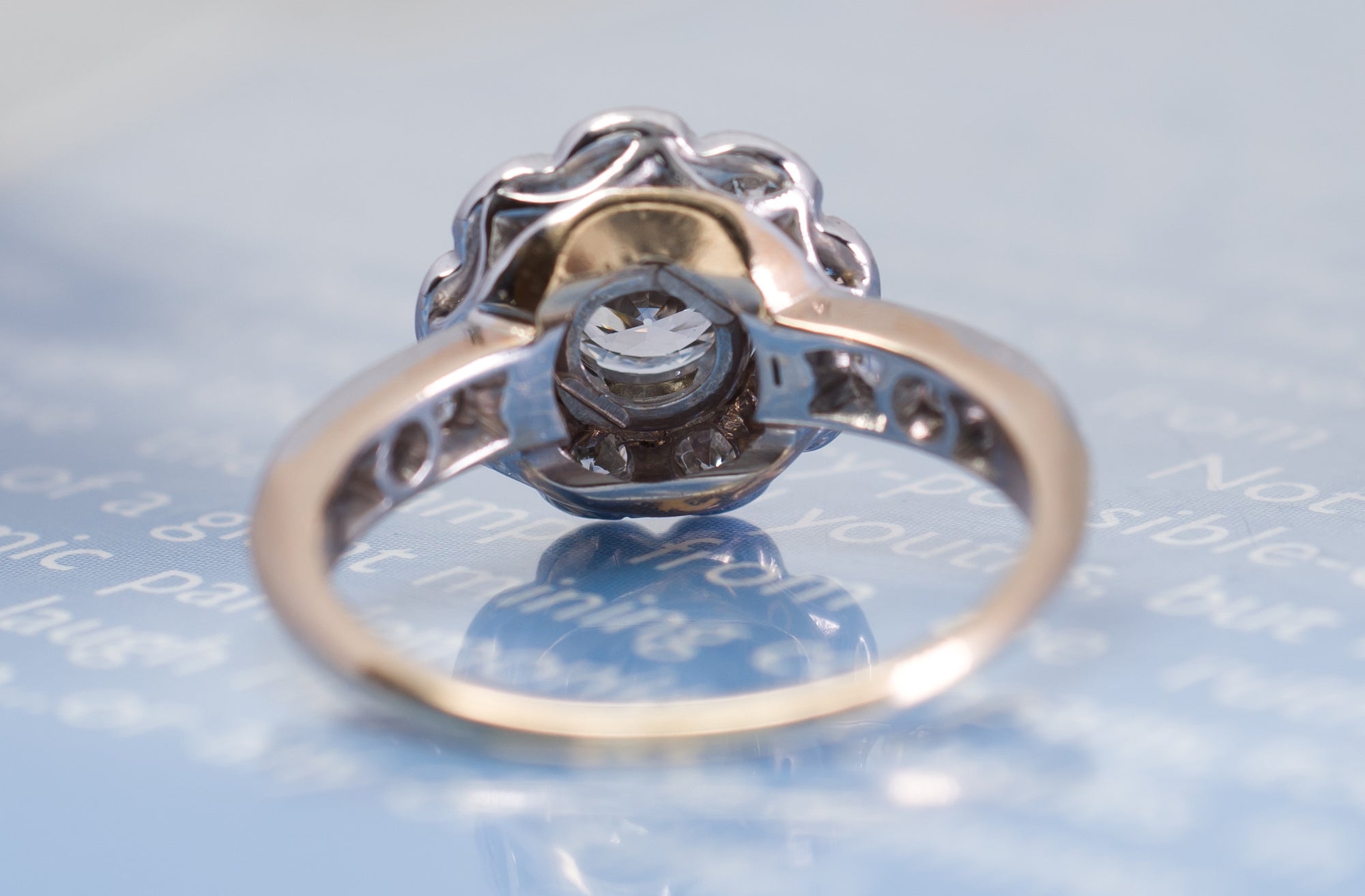 EDWARDIAN OLD EUROPEAN CUT DIAMOND DAISY RING - SinCityFinds Jewelry