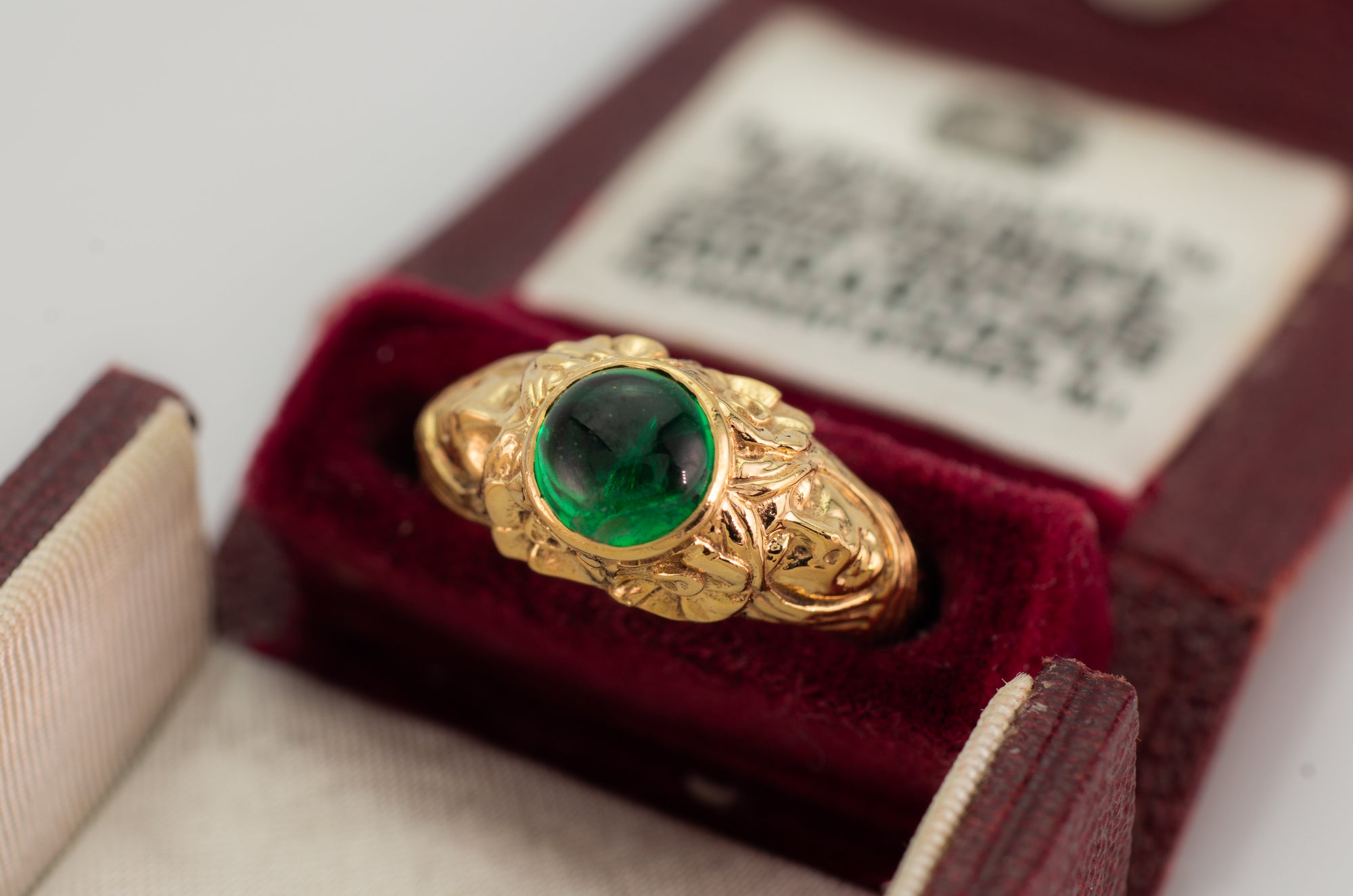 EMERALD CABOCHON GYPSY RING - SinCityFinds Jewelry