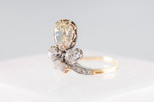 ON HOLD      1.49CTW ANTIQUE TIARA STYLE DIAMOND RING - SinCityFinds Jewelry