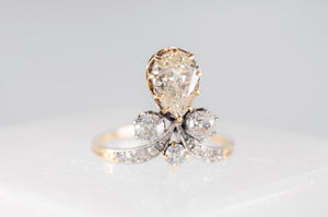 ON HOLD      1.49CTW ANTIQUE TIARA STYLE DIAMOND RING - SinCityFinds Jewelry