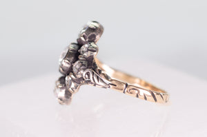 VERTICAL THREE STONE ROSE CUT DIAMOND RING - SinCityFinds Jewelry