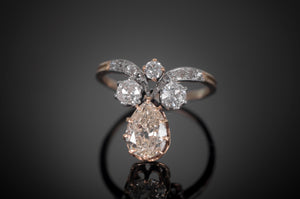 ON HOLD      1.49CTW ANTIQUE TIARA STYLE DIAMOND RING - SinCityFinds Jewelry