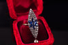 SAPPHIRE AND ROSE CUT DIAMOND NAVETTE RING - SinCityFinds Jewelry