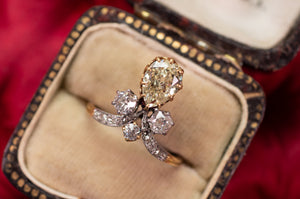 ON HOLD      1.49CTW ANTIQUE TIARA STYLE DIAMOND RING - SinCityFinds Jewelry