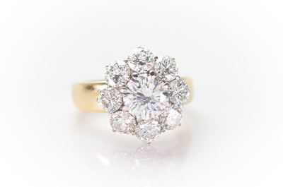 3.44CTW DIAMOND HALO RING - SinCityFinds Jewelry