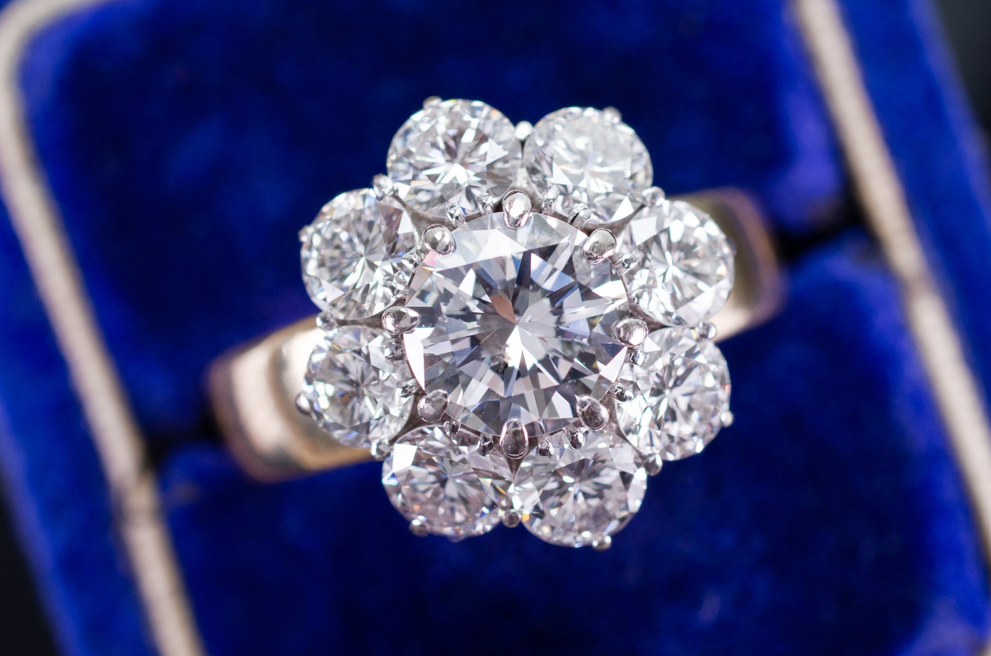 3.44CTW DIAMOND HALO RING - SinCityFinds Jewelry