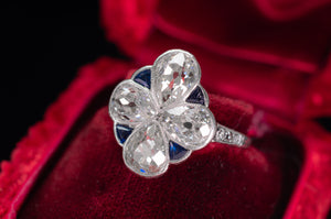 2.70CTW ANTIQUE PEAR CUT QUATREFOIL RING - SinCityFinds Jewelry