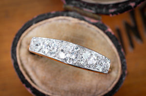 ON HOLD 1.60CTW OLD MINE CUT FIVE STONE RING - SinCityFinds Jewelry