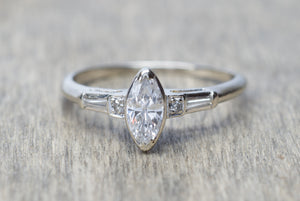 VINTAGE MARQUISE DIAMOND RING - SinCityFinds Jewelry