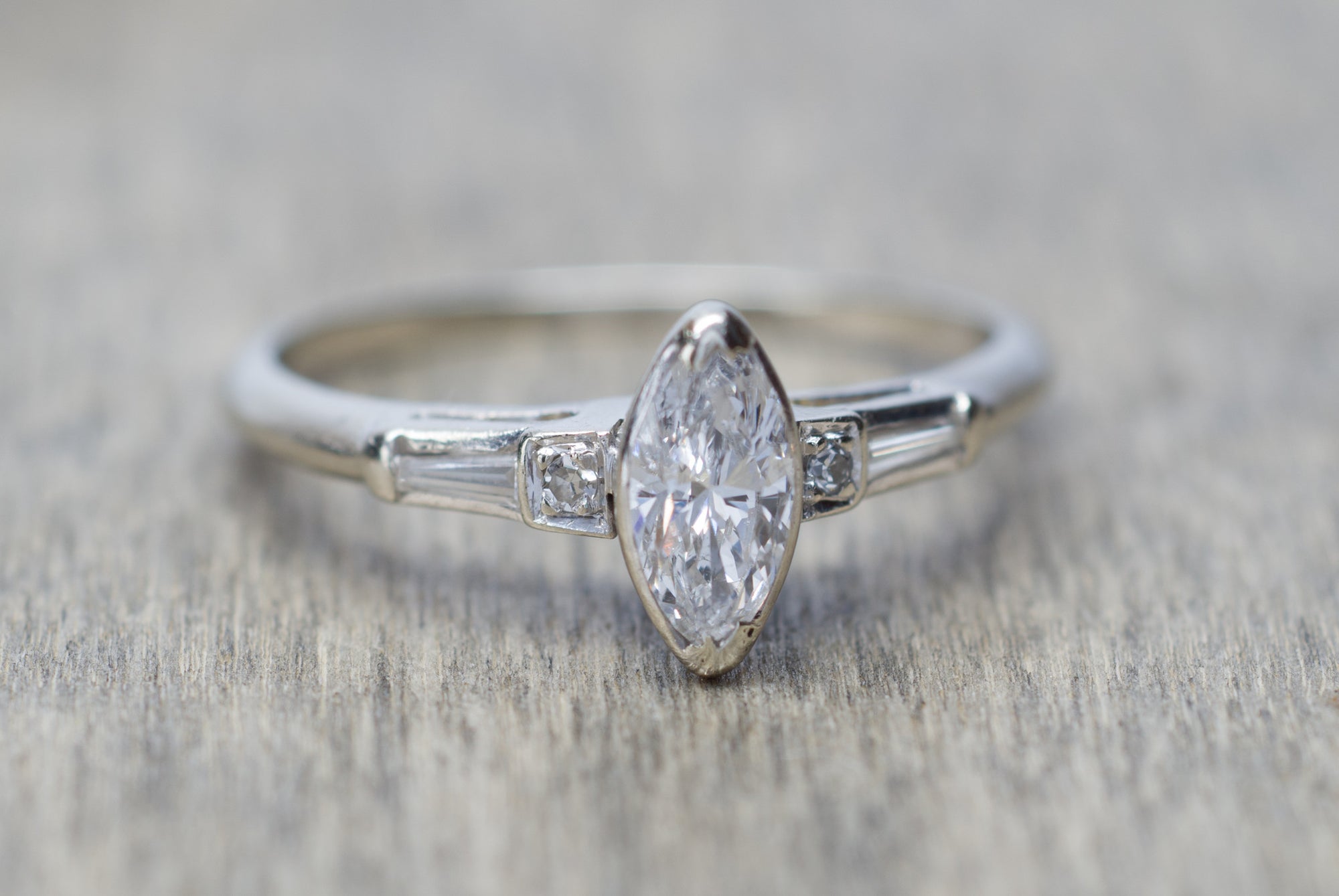 VINTAGE MARQUISE DIAMOND RING - SinCityFinds Jewelry