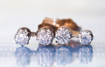 ANTIQUE OLD MINE CUT DIAMOND EARRINGS - SinCityFinds Jewelry
