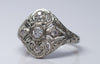 EDWARDIAN FILIGREE 5 STONE DIAMOND RING IN WHITE GOLD - SinCityFinds Jewelry