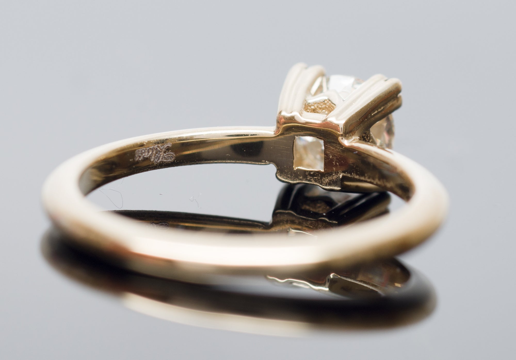 OLD MINE CUT SOLITAIRE ENGAGEMENT RING - SinCityFinds Jewelry