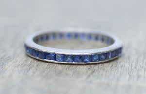 ART DECO PLATINUM AND NATURAL SAPPHIRE ETERNITY BAND - SinCityFinds Jewelry