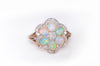 ANTIQUE OPAL AND OLD CUT DIAMOND CLUSTER RING