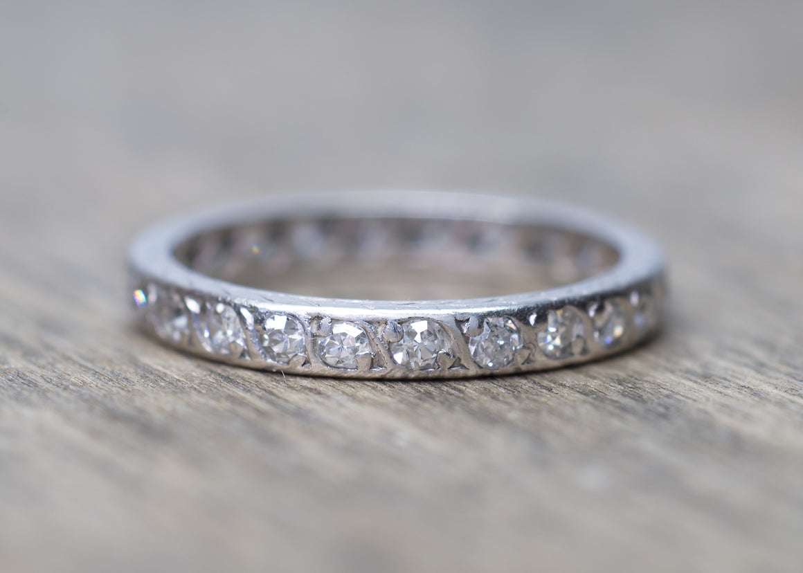 ART DECO ETERNITY DIAMOND BAND IN PLATINUM - SinCityFinds Jewelry